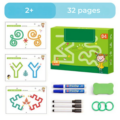 Cahier Éducatif Réutilisable – Écriture et Jeux Montessori