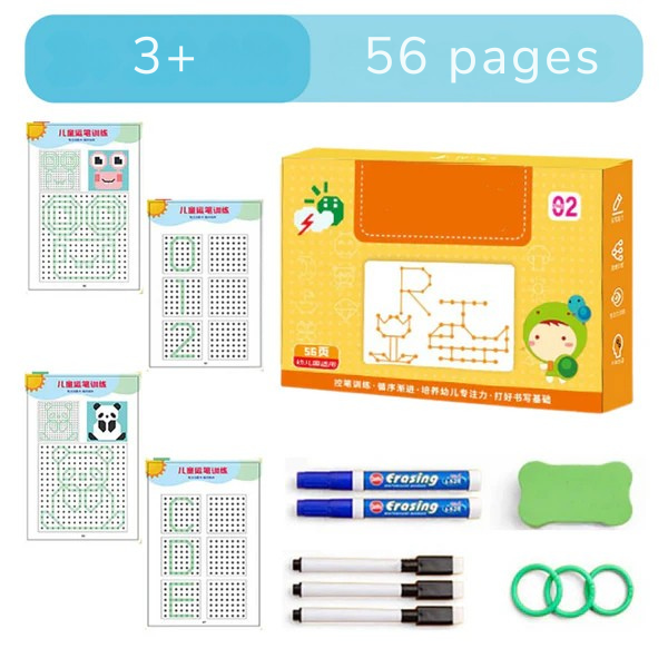 Cahier Éducatif Réutilisable – Écriture et Jeux Montessori