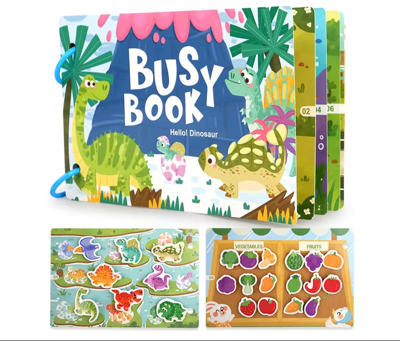 Montessori Baby Busy Stickers Book 'My First Quiet Book' Early Learning Educational Toy for Children Matching Game for Babies