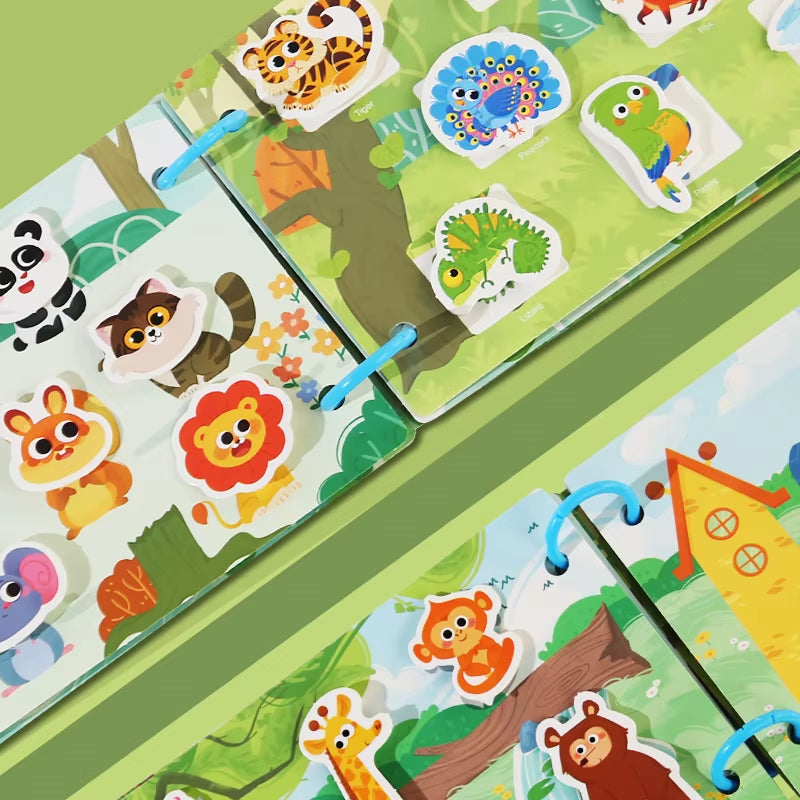 Montessori Baby Busy Stickers Book 'My First Quiet Book' Early Learning Educational Toy for Children Matching Game for Babies