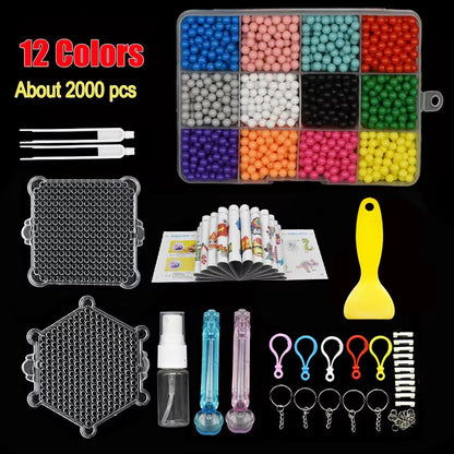 Magical Water Sticky Beads Toy Set DIY Handmade Children Water Spray Magic Crystal Beads Puzzle Craft Kits Kids Educational Toys