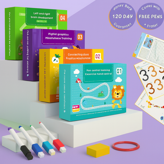 Cahier Éducatif Réutilisable – Écriture et Jeux Montessori