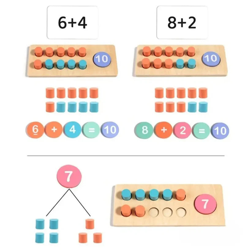 Ten Frame Sets - Jeu Découverte Arithmétique en Bois Montessori