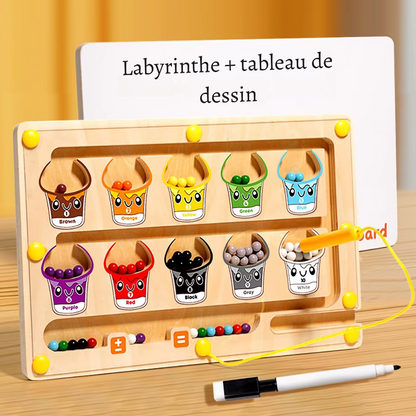 Jeu de Tri et Comptage en Bois – Labyrinthe Magnétique Montessori