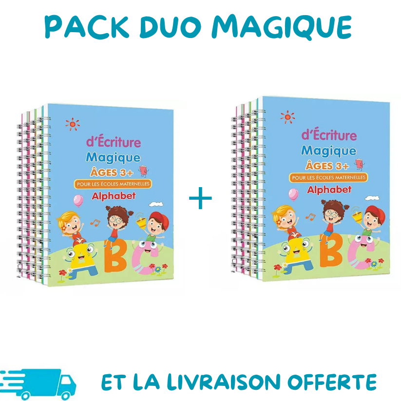 Pack 4 Cahiers Magiques Réutilisables – dès 3 ans