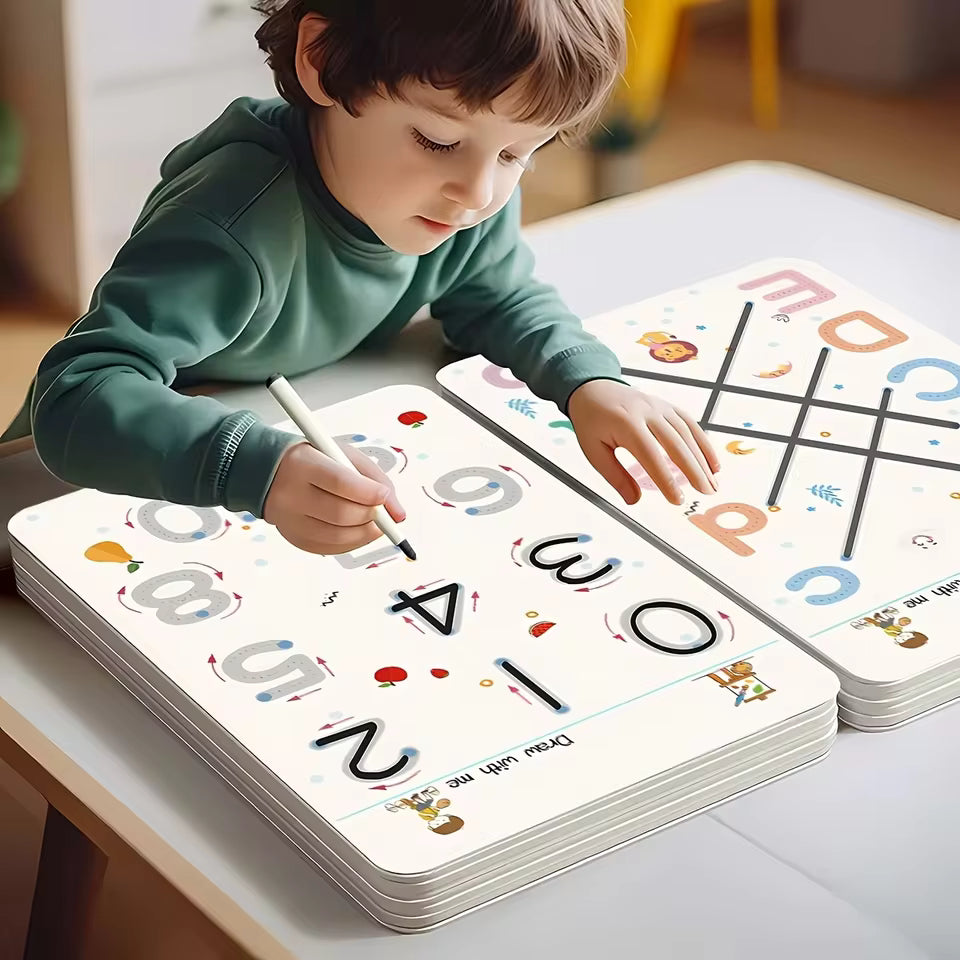 Cahier Éducatif Réutilisable – Écriture et Jeux Montessori