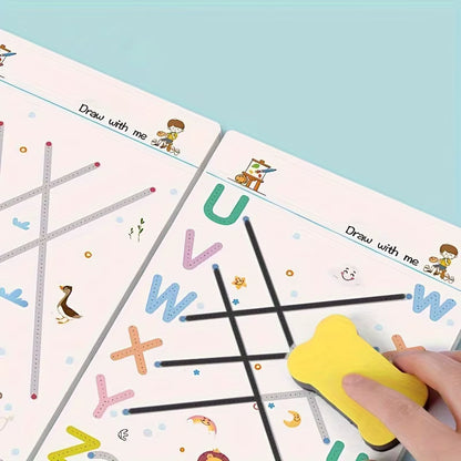 Cahier Éducatif Réutilisable – Écriture et Jeux Montessori