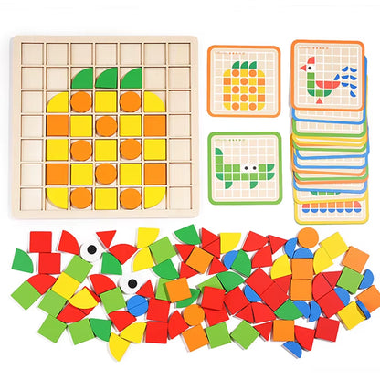 Montessori Cognition Puzzle Board Logical Training Matching Game Early Educational Toys Gifts for Children Kids Baby