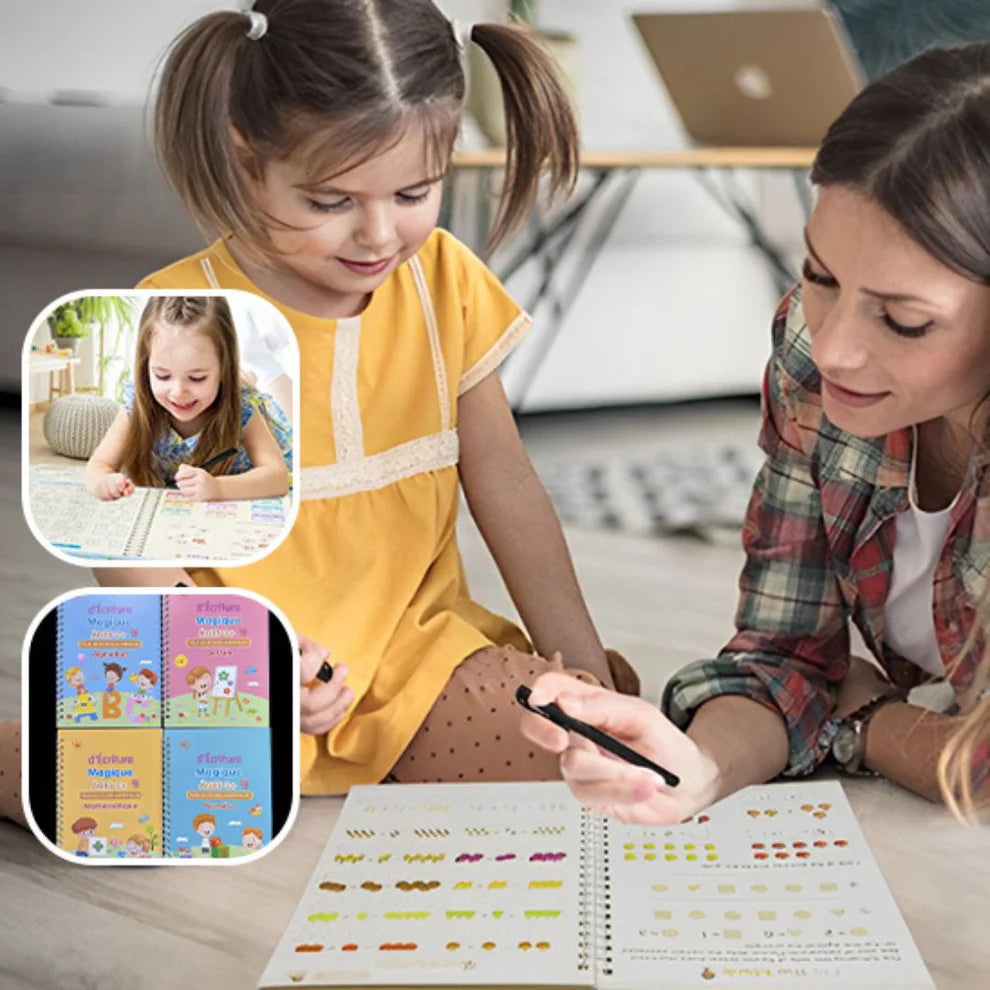 Pack 4 Cahiers Magiques Réutilisables – dès 3 ans