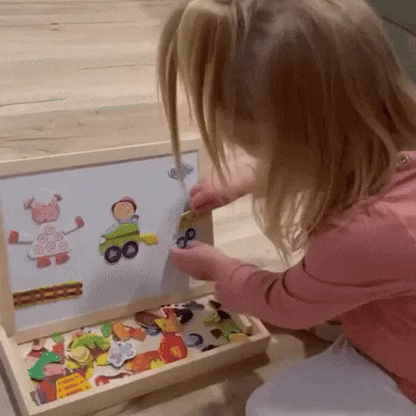 Puzzle Magnétique en Bois 2-en-1